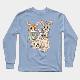 Cute Kitty Cat Pretending to be a Bunny Long Sleeve T-Shirt